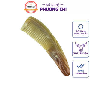 Lược sừng lưỡi liềm dài 16cm trắng nưa lược chải tóc gỡ rối massage đầu - Mỹ Nghệ Phương Chi