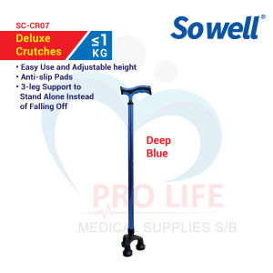 Sowell Deluxe Crutches (SC-CR07)(Walking Stick with 3 leg)(Tongkat 3 kaki)