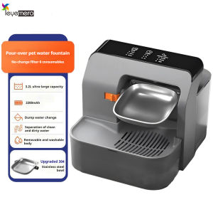 Wireless Pet Water Fountain ZTFL-3.2 Automatic Dumping Water Changing Clean and Dirty Separation without Filter Element 2200mAh/3.2L for Cats and Dogs