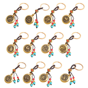 Metal Keychain Offering Versatile Use Zodiacs Theme Hanging Pendant for Commuters Travelers and Keyring Collectors