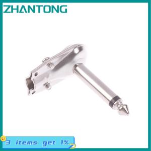 ZHANTONG แจ็คโมโน6.35มม. หัวมุมขวาแบบแบนเอฟเฟกต์กีตาร์ตัวผู้ขั้วต่อที่เหยียบตัวเชื่อมต่อไมโครโฟน