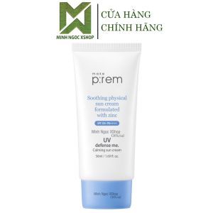 Kem Chống Nắng Cho Da Dầu Da Nhạy Cảm Make P:rem ( Prem ) UV Defense Me. Calming Sun Cream 50ML SPF50+
