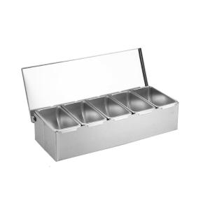 Rustproof Nonrust Steel Spice Box With Partitioned Sections Stable Base For Efficient Cooking And Baking Needs