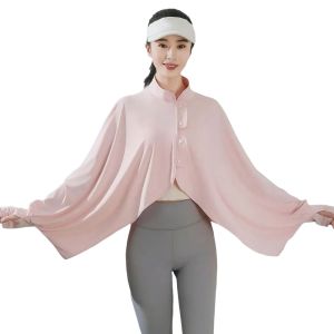 HUNIU HOUSE Màu đơn sắc Khăn chống nắng mùa hè Áo tay dài Thoáng khí Quần áo chống nắng Áo khoác ngắn Lỏng lẻo Áo choàng lụa băng Ngoài trời