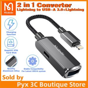 Mcdodo USB-A 3.0 to Lighting Type-C OTG Adapter Female Cable Data Sync Converter for Huawei Samsung S20 ultra iphone 15 14 13 12 11 Pro Max
