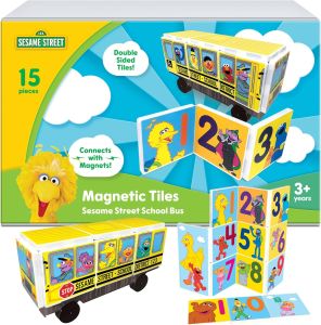 CreateOn Sesame Street Magnetic Tiles School Bus magnetic tiles