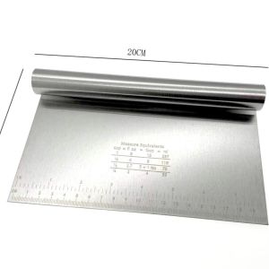 Stainless Steel Dough Cutter Scraper Kitchen Pastry Cake Spatula Tool Dough Cutter Slicer with Measurement For Baking
