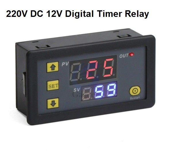 Digital Time Delay Relay LED Display Cycle Timer Control Switch ...