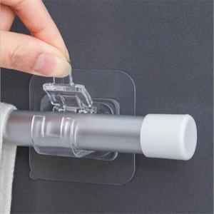1PCS Self-adhesive Hook Curtain Rod Bracket Holders Hanging Wall Curtain Clamp Shower Curtain Hooks
