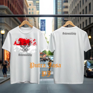 Kaos Indonesia Gelap - Kaos Oblong distro Katun Combed 24s Pria dan Wanta Sablon Depan Belakang Keren Kekinian