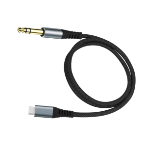 Braideds USB C to 6.35mm Sound Cord Plateds Interfaces and Aluminum Shell for Stable Signal Transfer