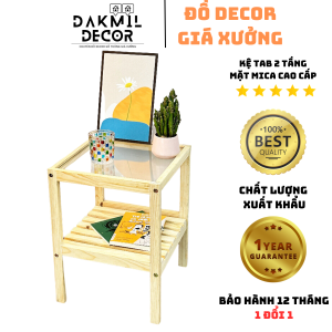 Kệ Đầu Giường Tab Đầu Giường Mặt Kính 2 Tầng Mặt Mica Cao Cấp
