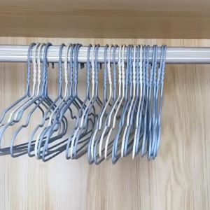 [12/36Pcs] Premium Plastic Coated Wire Hangers Thick Anti-Rust Steel Core Clothes Hanger