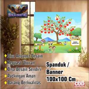 Spanduk Banner 100X100 Cm Semtik (Pohon Literasi) Bisa Request Desain