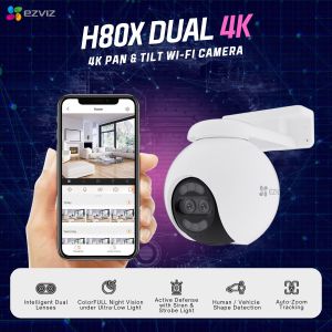 HIKVISION EZVIZ CCTV (Top Global Brand) H80X DUAL LENS 8MP + 2MP OUTDOOR COLOR NIGHT VISION CAMERA