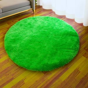 Karpet Bulu rasfur bulat isi polyfoam ukuran diameter 100cm tebal 25cm polyfoam | karpet aesthetic