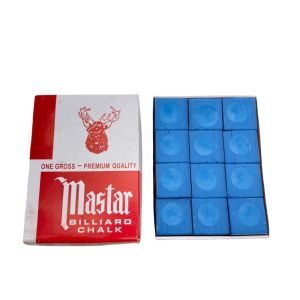 12/Box Kapur Chalk Billiard Master Kapur Biliard Anti-Slip Presisi Tinggi | Blue Master Billiard Chalks 12Pcs/Box