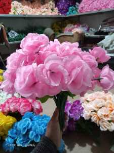 bunga tangkai artificial cabang 5 jual per 1 Lusin bunga dekorasi