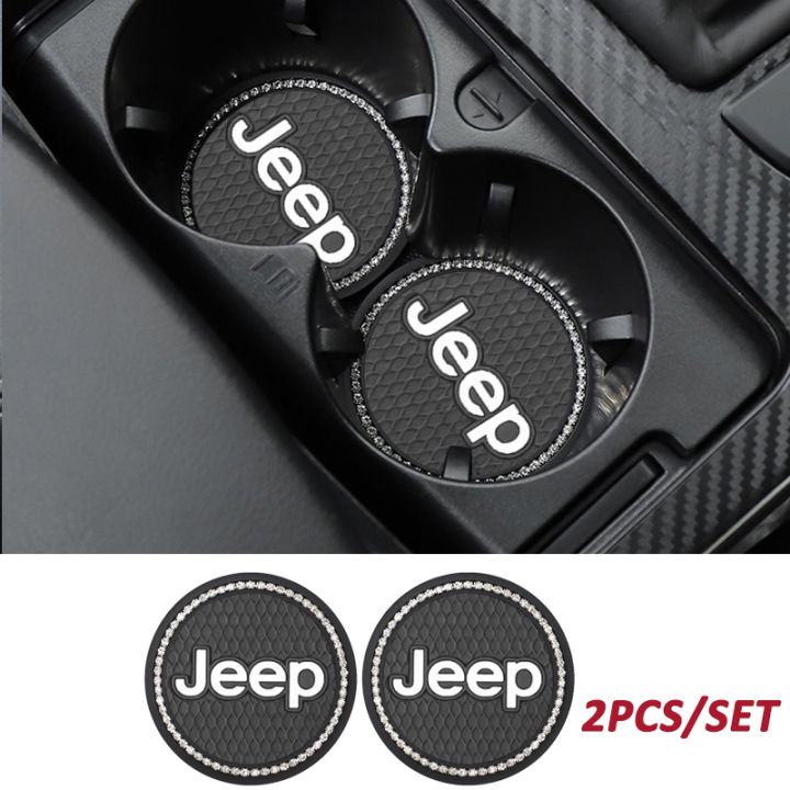 2Pcs Silica Gel Car Water Cup Mat Coaster NonSlip Pad Decoration For