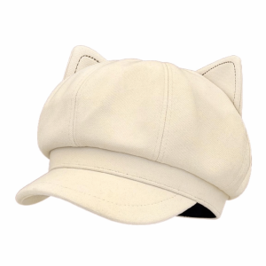 CRUSHES Woolen Fabric Cat Ears Berets Cat Ears Shape Japanese Style Newsboy Hat Show Face Cute Design Retro Berets Casual Occasions