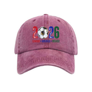 2026 World Cup Washed Print Baseball Cap for Women Vintage Casual Duckbill Cap Outdoor Sun Hat for Men