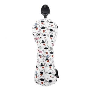 Easy Fit PU Leather Portable Golf Club Headcover Suitable for Mallet Putter with Fun Cartoon Designs Scratch Protections
