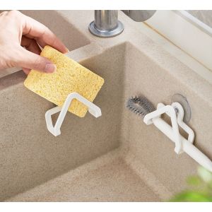 Japanese Kitchen Sink Storage Rack – Suction Cup Sponge Holder & Drain Organizer for Sponges Scrubbers & More