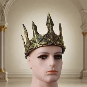 Dark retro crow crown king crown cosplay Party dance costume props European and American accessories