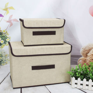 2in1 Foldable Storage Box Organizer Non Woven Fabric Storage Box Home Supplies Storage Box Organizer With Cover Set