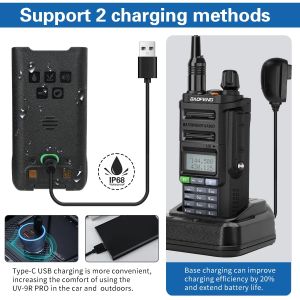 [Manila in Stock]Baofeng UV 9R PRO V1 IP68 Waterproof Walkie Talkie High Power Dual Band UHF VHF Long Range CB Radio Upgrade UV 9R Plus