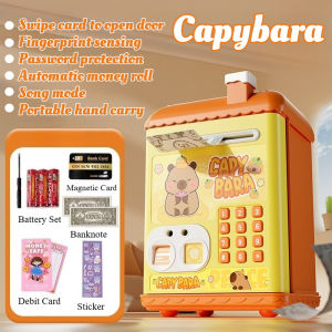 SKISOPGO Kawaii Kuromi Bank Digital ATM Money Box Fingerprint&Password Unlock Bank Toy ChildrensDesktop Decoration Cute Toy Gift