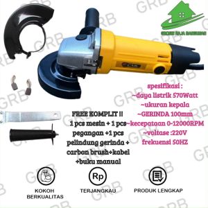 Mesin Gerinda Gurinda Tangan Angle 4 inch daya listrik 570 Watt grinder Alat mata bor
