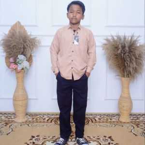terbaru kemeja anak laki laki polos lengan panjang terlaris 2-14 tahun