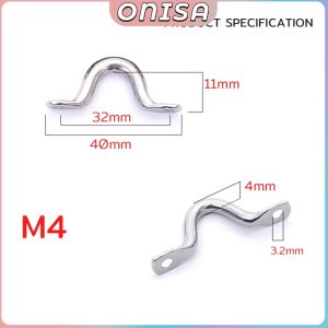 Onisa Stainless Steel Boat Yacht Ship Boats Saddle Clip Handle Doorknob Wire Eye Ring Hook