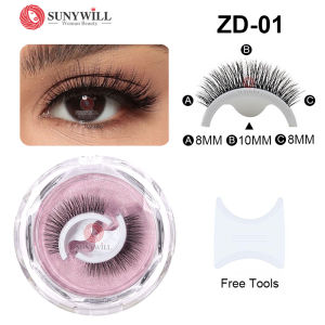 SUNYWILL New Segmented Diy No-Removal Self-Adhesive Eyelashes Large Flower Volume 5d Natural Thick No-Adhesive False Eyelashes