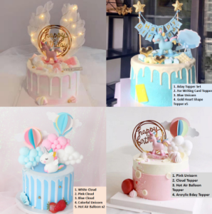 🦄  Unicorn Birthday Party Set Cake Decoration Topper Home Baking