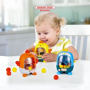 MD-M322 Mainan Anak Ayam Bola Mini Lucu / Mainan Interaktif Mesin Ketapel Bola Basket Karakter