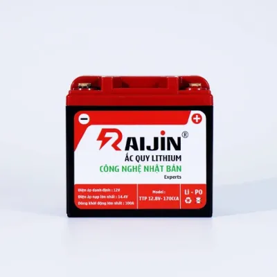 Bộ bình acquy xe máy lithium RAIJIN EXPERT SIZE S M L công nghệ Nhật Bản điện áp 12v 4Ah - 6Ah -7Ah