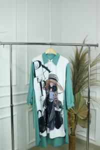 Baju Wanita Terbaru ALINA LONG TUNIK Bahan CRINKLE AIRFLOW APK PRINTING SABLON SIZE M L XL DAN XXL