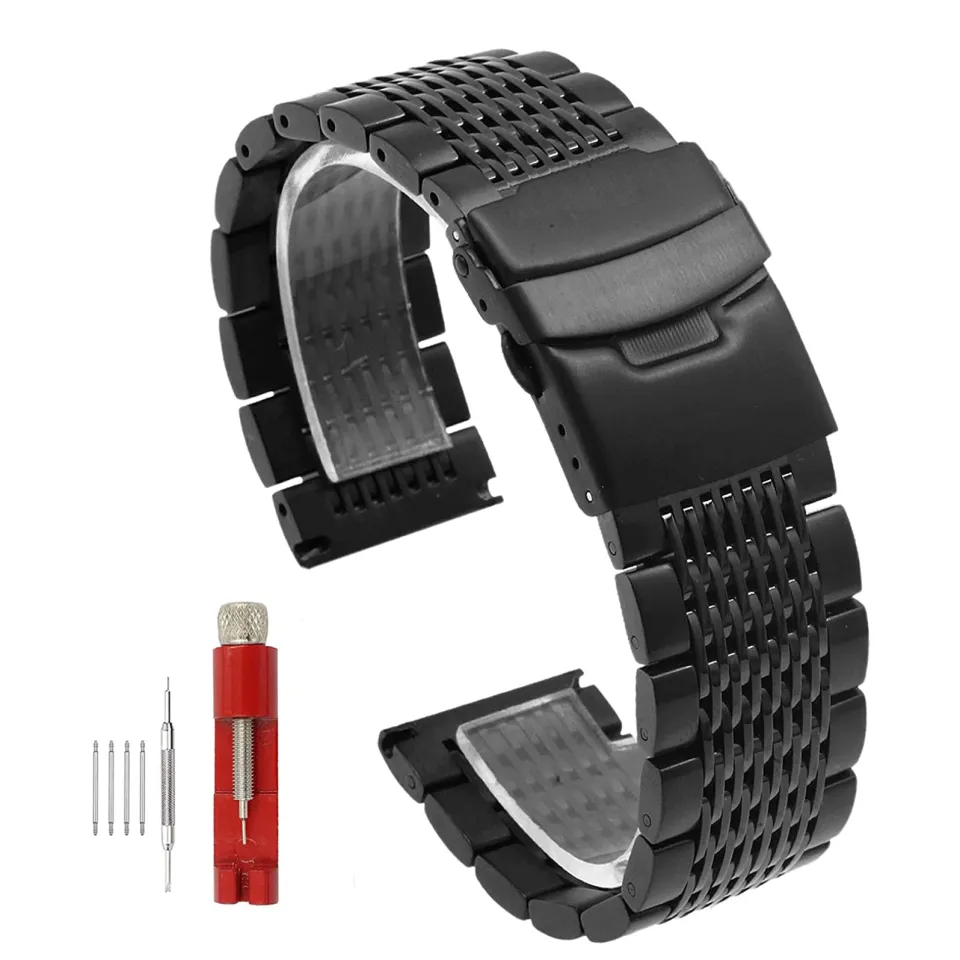 Solid Stainless Steel Diving Watch Band for Seiko 18mm 20mm 22mm