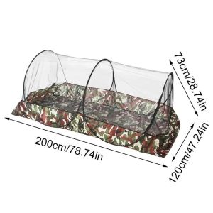 Folding Camo Camping Mosquito Net Tent with Bottom Zipper Outdoor Mosquito Net Double Mesh Tent Portable Mosquito Net Outdoor