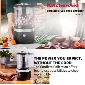 KitchenAid 220V Cordless 5 Cup Food Chopper/Food Preparation KFCB519