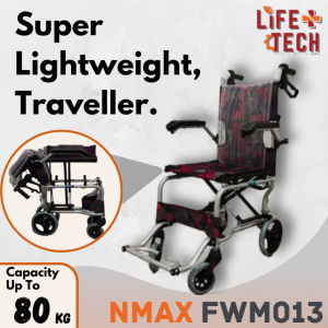 Super Lightweight Travel Wheelchair / Kerusi Roda Ringan / 輕便手動輪椅. 14" Seat Width 8kg Fold In 1 Second