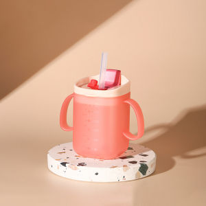 Halo-Halo 2 in1 Training Duckbill Straw Cup 280ML Gelas Minum Sedotan Anak / Gelas Training Cup / Gelas Sedotan Training Cup Anak Bayi Milk Cup