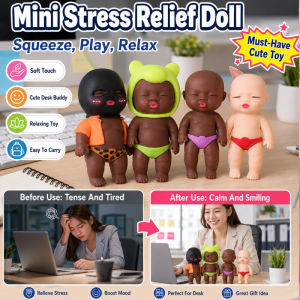 Stress Relief Squeeze Toy Palm-sized Plush Doll Soft Squishy Fidget Toy Anxiety Relief Stress Ball