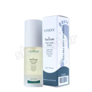 Sanidoc Toe & Sol Foot Care Spray Tea Tree Lemongrass Foot Odor Remover & Exfoliator 30ml