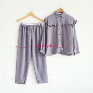 MUMU - ATANA SET Setelan Wanita Terbaru 2023 (XL dan XXL) One Set Katun MILLY SET Crinkel  by MUMU FASHION