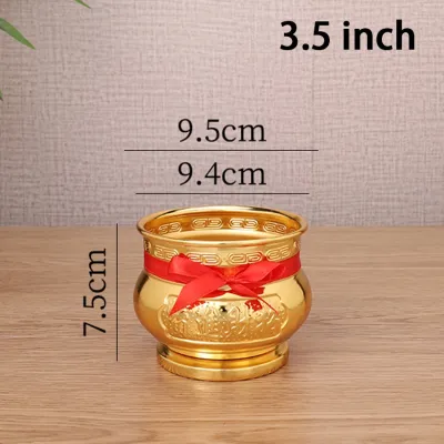 Tempat Dupa Hiolo Kuningan Besi Hio Emas Ukuran 3.5/5Inch