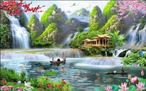 Tranh lụa cao cấp Trang Trí Phòng Khách phòng ngủ hiện đại nhiều kích thước mẫu mã - 20645