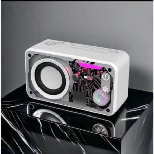 V1ลําโพงไร้สาย V5.3 ลําโพงทรงพลังRGB ไฟ LED ไร้สายซับวูฟเฟอร์สเตอริโอ 3มิติ โพงขนาดเล็กกลางแจ้งแบบพกพา